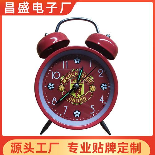 工厂定做双音打铃闹钟，4寸假打铃造型复古小时钟点亮客厅书房